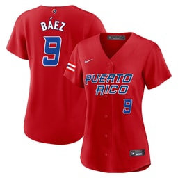 Javier B?ez 9 Puerto Rico 2023 World Baseball Classic Baseball Women Jersey - Red