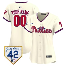 Baseball team 2024 Jackie Robinson Patch Custom Women's Jersey - Cream