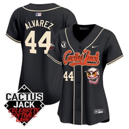 Yordan ?lvarez 44 Baseball team Cactus Jack Celebrity Softball Game Patch Women's Jersey - Black