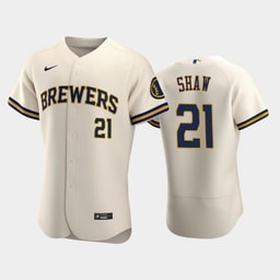 Baseball team 21 Travis Shaw Home Team Cream Jersey