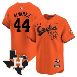 Yordan Alvarez 44 Baseball team Cactus Jack Houston Patch Orange Limited Men's Jersey