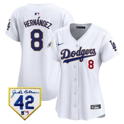 Kike Hernandez 8 Baseball team 2024 Jackie Robinson Patch Women's Jersey - White