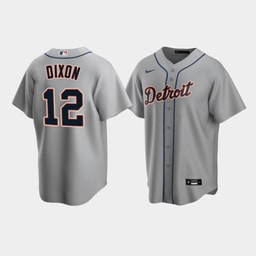 Men's Baseball team 12 Brandon Dixon Gray Road Jersey