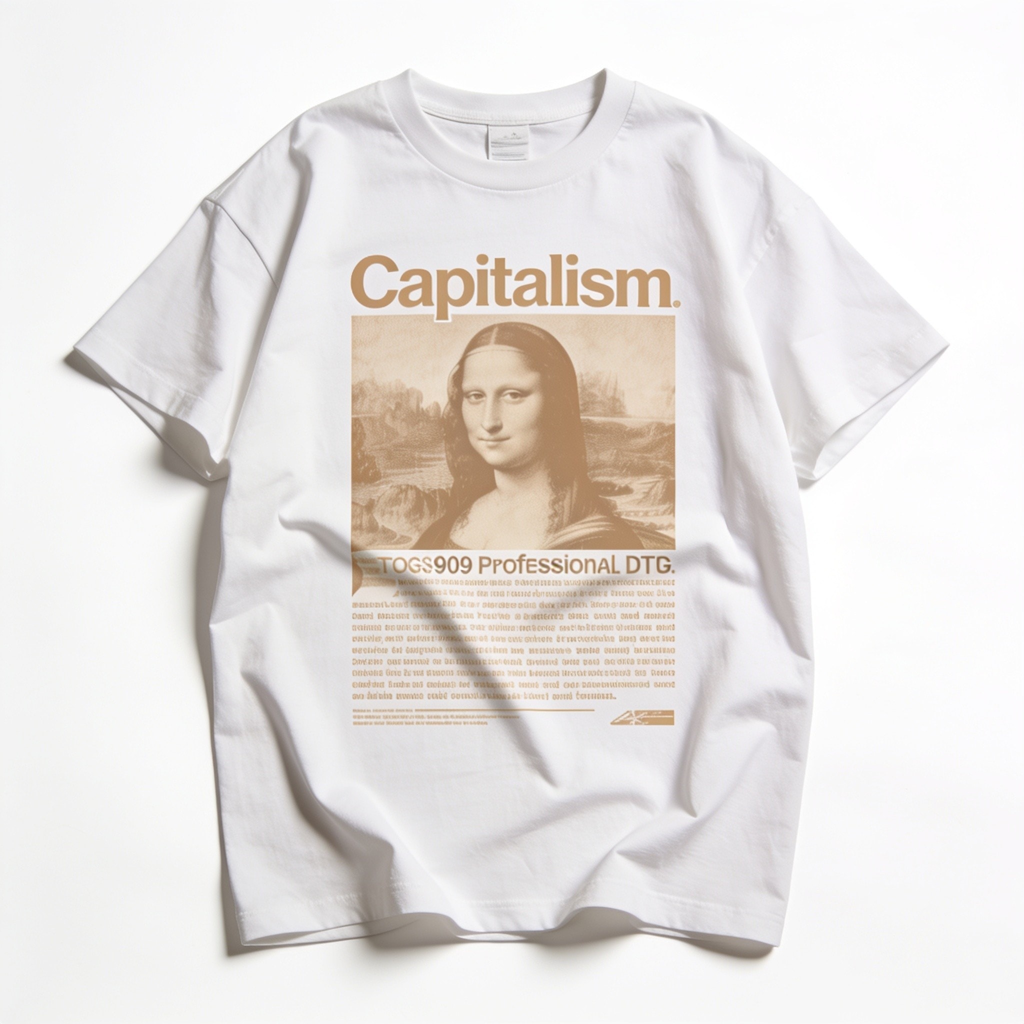 Capitalism Oversized Graphic Tee - Unisex 90s Boxy Fit 100% Combed Cotton