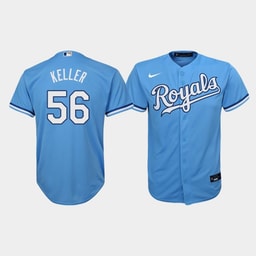 Youth Baseball team Brad Keller 56 Light Blue Alternate Jersey