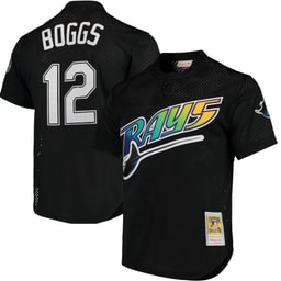 Men's Baseball team Wade Boggs Apparel brand Black Cooperstown 1991 Mesh Batting Practice Jersey