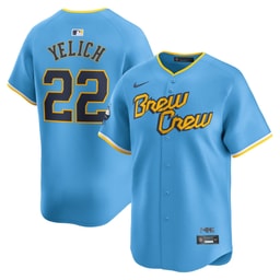 Men's Baseball team Christian Yelich Powder Blue City Connect Limited Player Jersey