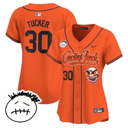 Kyle Tucker 30 Baseball team Cactus Jack Patch V3 Women's Jersey - Orange