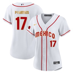 Isaac Paredes 17 Mexico 2023 Baseball Jersey - White Gold Trim