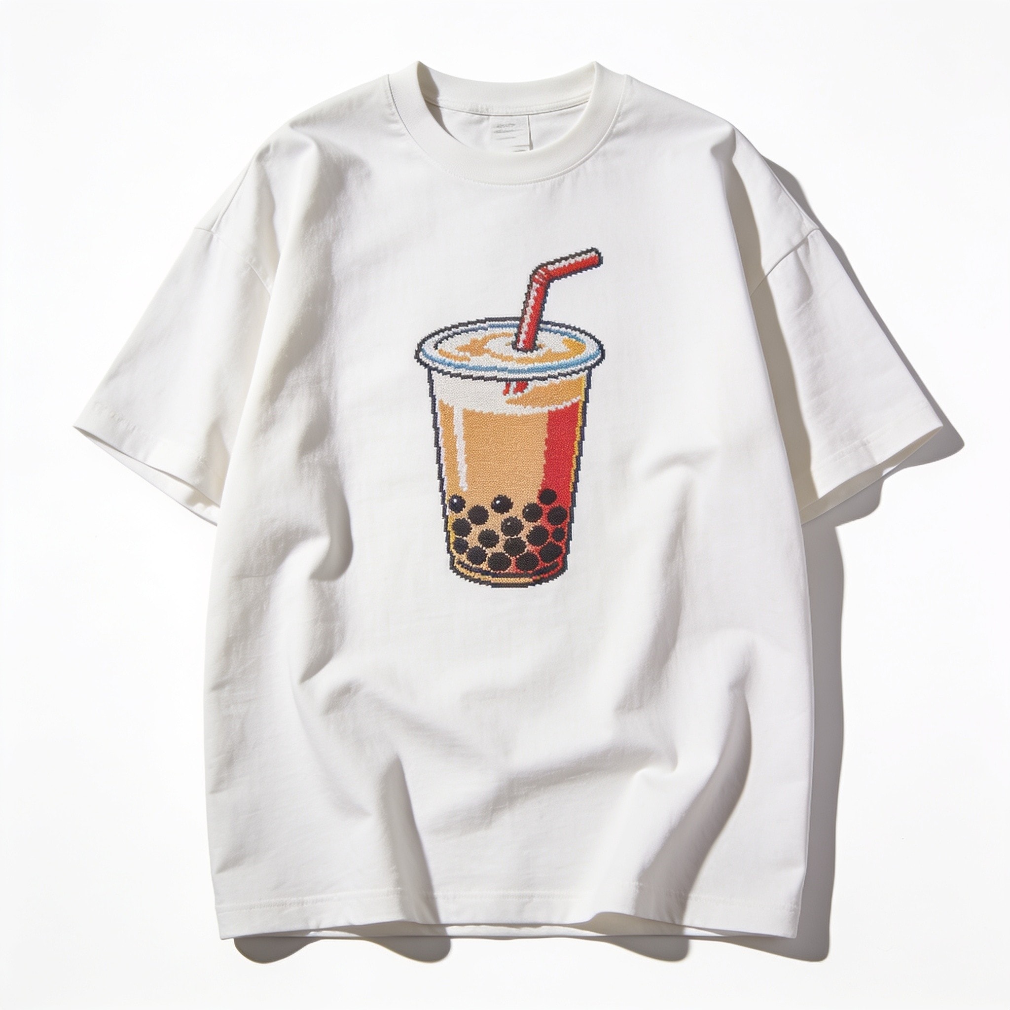 Boba Tea Oversized Graphic Tee - Threadheads 90s Boxy Fit Unisex 100% Combed Cotton