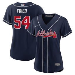 Max Fried 54 Baseball team Women's Alternate Player Jersey - Navy