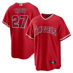 Men's Baseball team Mike Trout Red Alternate Player Name Jersey