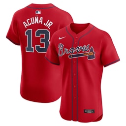 Men's Baseball team Ronald Acu?a Jr. Red Alternate Elite Player Jersey
