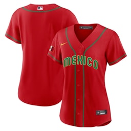 Mexico 2023 Baseball Jersey - Red and Gold Trim
