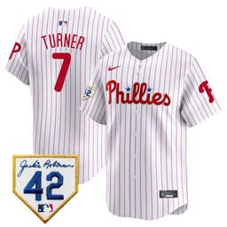 Trea Turner 7 Baseball team 2024 Jackie Robinson Patch Men's Jersey - White
