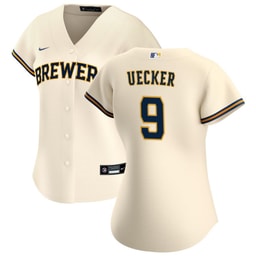 Bob Uecker 9 Baseball team Women's Home Jersey - Cream