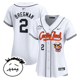 Alex Bregman 2 Baseball team Cactus Jack Patch V3 Women's Jersey - White