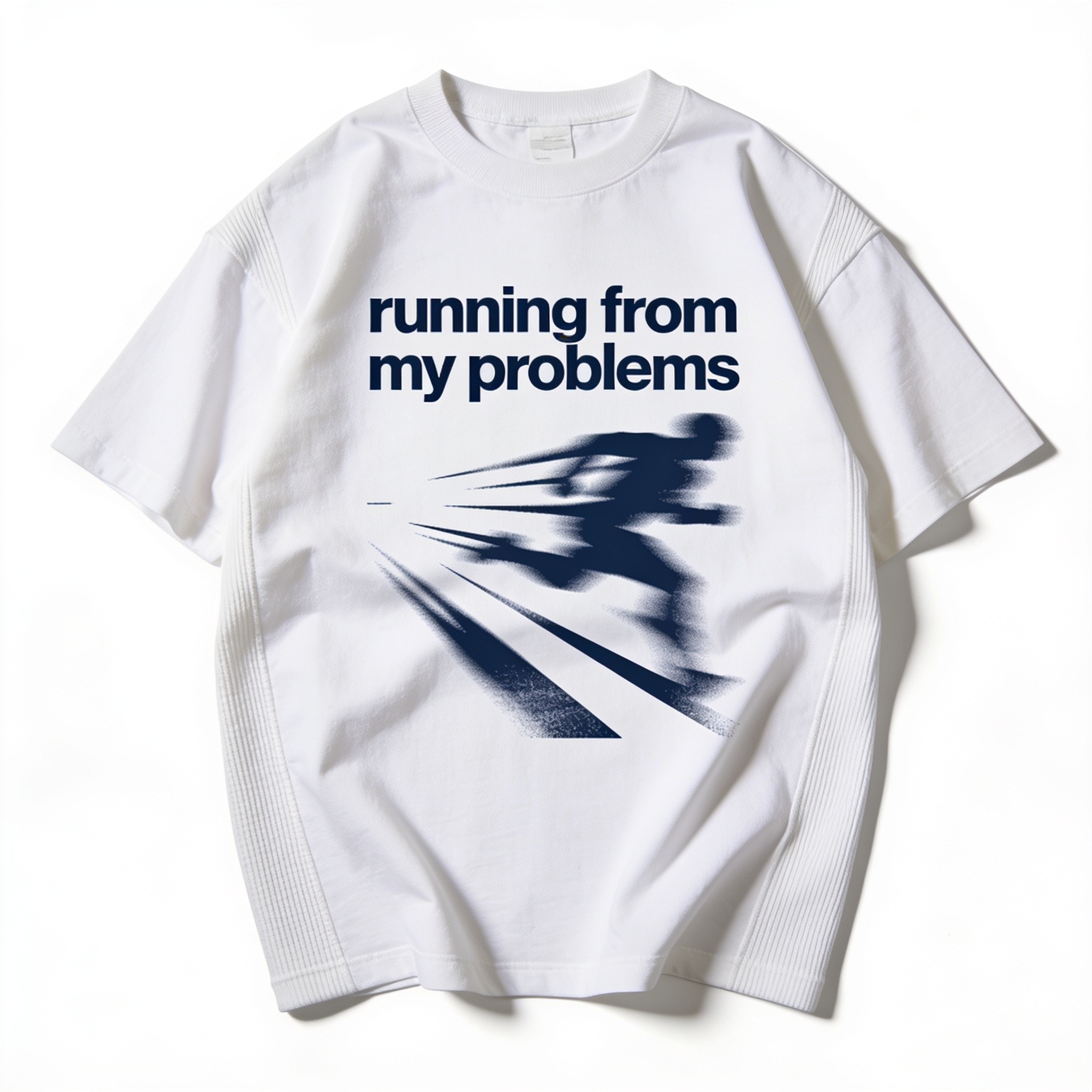 Running From My Problems Oversized Graphic Tee - Unisex 90s Boxy Fit 100% Combed Cotton