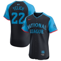 Christian Yelich 22 National League 2024 All-Star Game Elite Player Men's Jersey - Navy