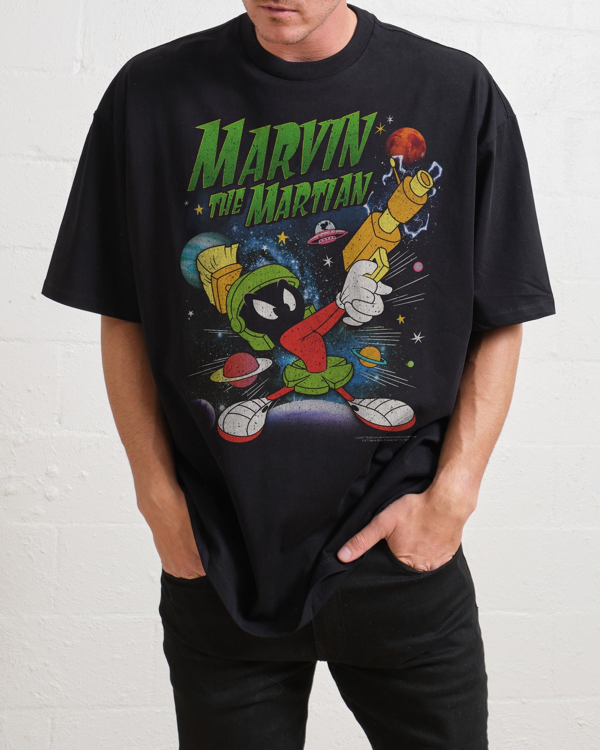Marvin the Martian Vintage Oversized T-Shirt - 90s Boxy Fit, Heavyweight Cotton