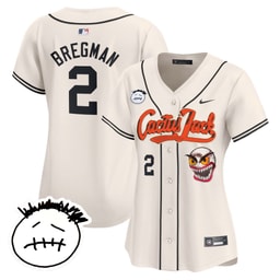 Alex Bregman 2 Baseball team Cactus Jack Patch V3 Women's Jersey - Cream