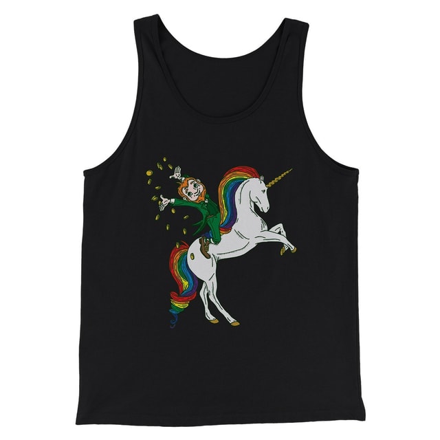 Leprechaun Unicorn Jockey Men/Unisex Tank Top
