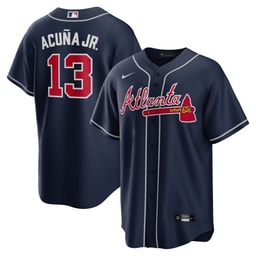 Men's Baseball team Ronald Acuna Jr. Navy Alternate Player Name Jersey