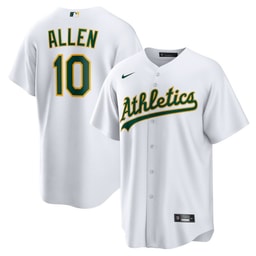 Nick Allen 10 Baseball team Home Men's Jersey - White