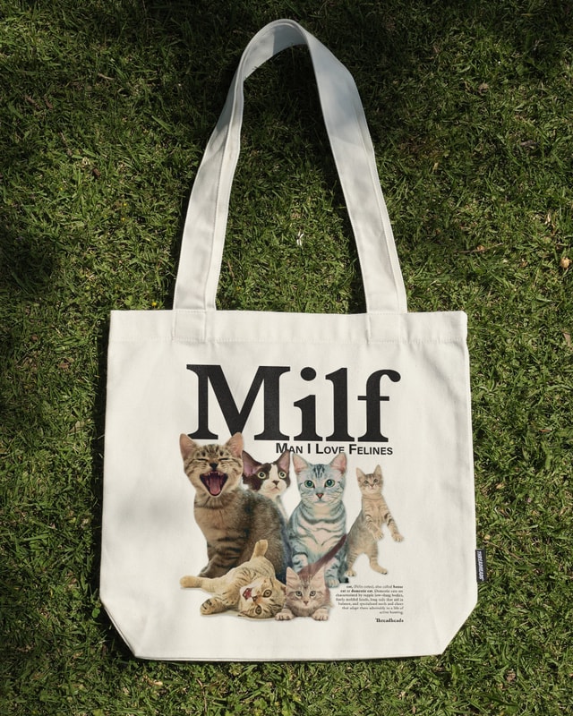 Man I Love Felines Tote Bag - 100% Cotton Canvas Premium Print Quality
