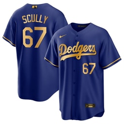 Vin Scully 67 Baseball team Baseball Men's Jersey - Cool Royal Gold