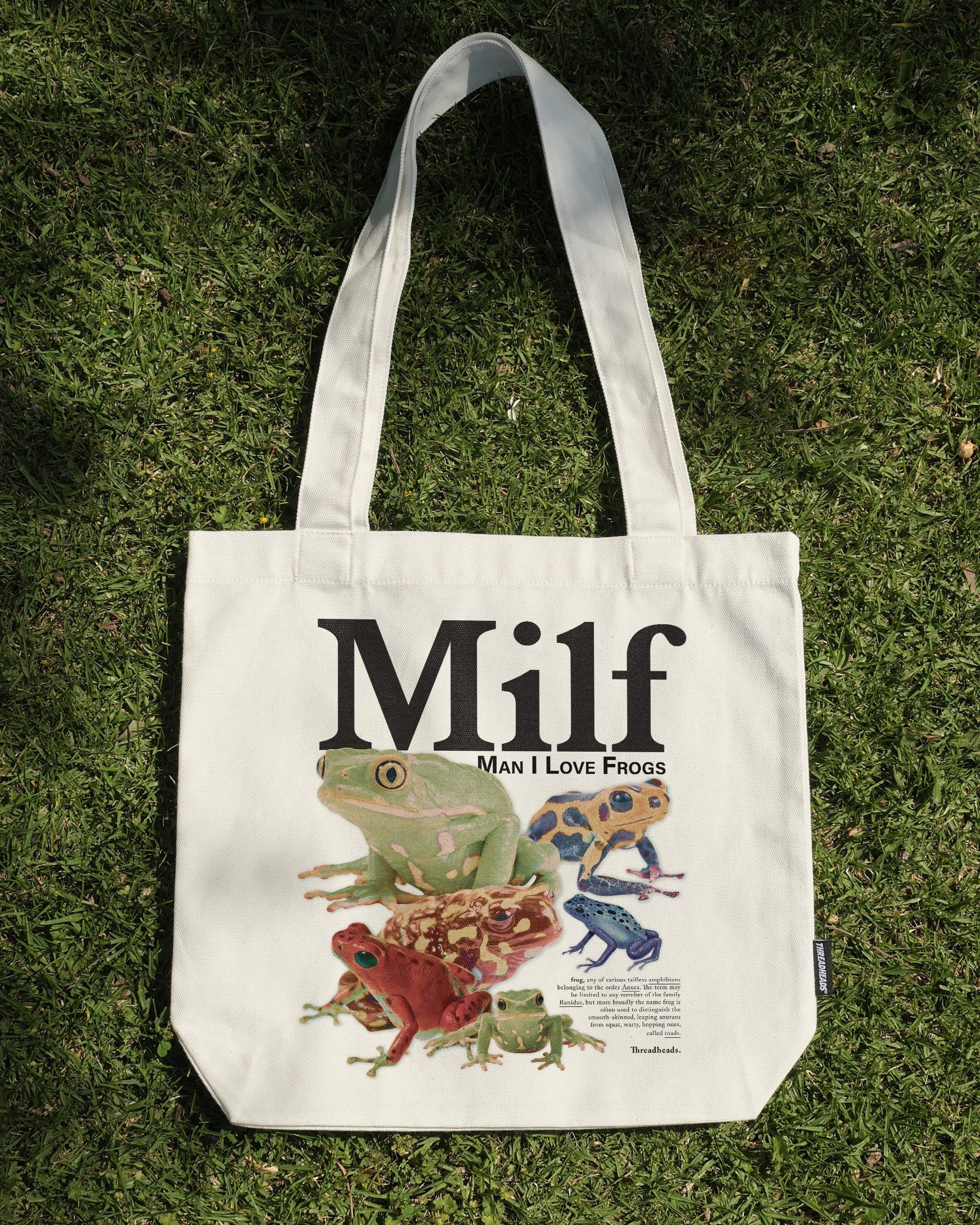 Man I Love Frogs Tote Bag - Premium 100% Cotton Canvas