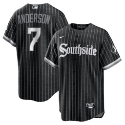 Men's Baseball team Tim Anderson Black City Connect Player Jersey