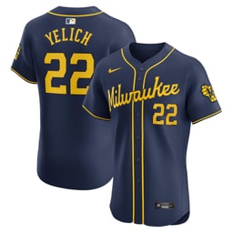 Men's Baseball team Christian Yelich Navy Alternate Home Elite Player Jersey