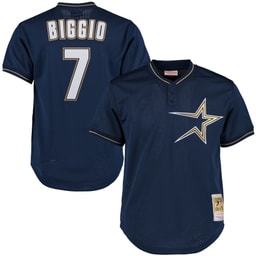 Men's Baseball team Craig Biggio Apparel brand Navy Cooperstown Collection Batting Practice Jersey