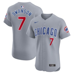 Men's Baseball team Dansby Swanson Gray Road Elite Player Jersey