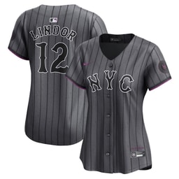 Francisco Lindor 12 Baseball team 2024 City Connect Limited Women's Jersey - Graphite