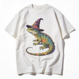 Lizard Wizard Oversized Graphic Tee - Unisex 90s Boxy Fit 100% Combed Cotton