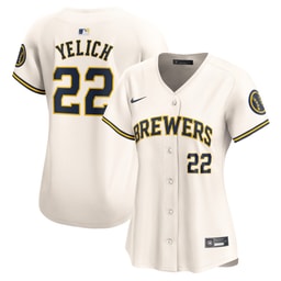 Women's Baseball team Christian Yelich Cream Home Limited Player Jersey