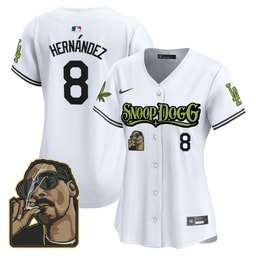 Kike Hernandez 8 Baseball team Snoop Dogg Women's Jersey - White
