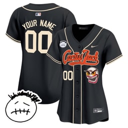 Baseball team Cactus Jack Patch V3 Custom Women's Jersey - Black